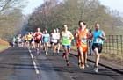 Soon after the start of the Run Northumberland Half Marathon, Wallington, Northumberland.